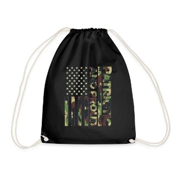 American Flag Independence Day Patriotic & Proud - Drawstring Bag - black - Front