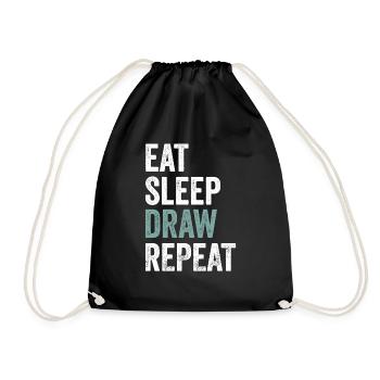 Eat Sleep Bearbeiten Wiederholen Lustiger Editor - Turnbeutel - Schwarz - Vorne