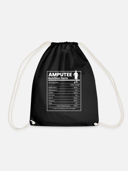 Amputiertes Bein Prothese Geschenk - Turnbeutel - Schwarz