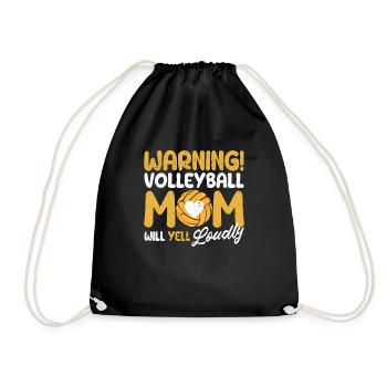 Warnung Volleyball Mom wird laut schreien Sport - Turnbeutel - Schwarz - Vorne