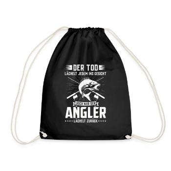 Angeln Fishing Fisher Angelrute Karpfen Rute Fisch - Turnbeutel - Schwarz - Vorne