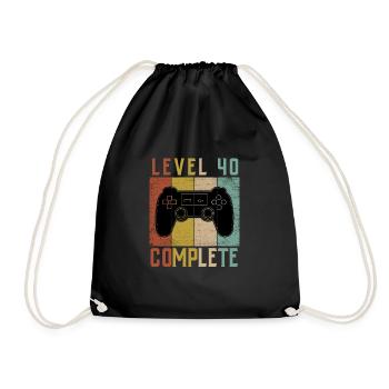 Zocker Geschenk Junge Gamer Controller Zocken - Turnbeutel - Schwarz - Vorne