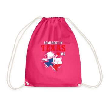Texas Geschenk Huston Austin Dallas El Paso Rodeo - Turnbeutel - Fuchsia - Vorne