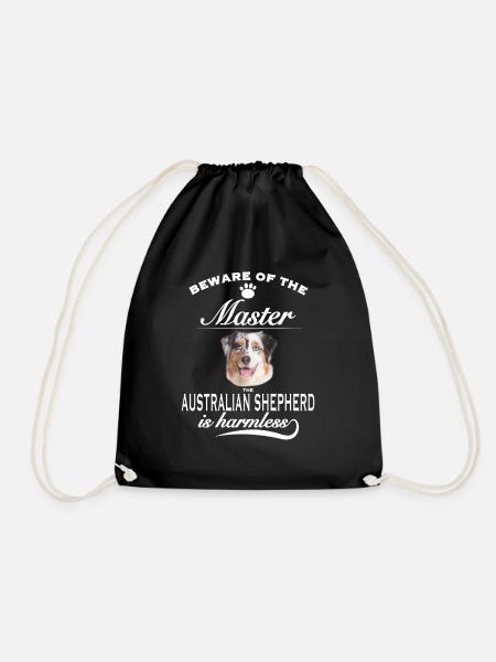 Beware of the master, harmless Australian Shepherd - Turnbeutel - Schwarz