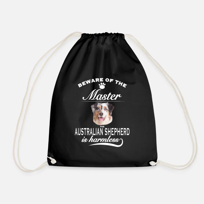 Beware of the master, harmless Australian Shepherd - Turnbeutel - Schwarz