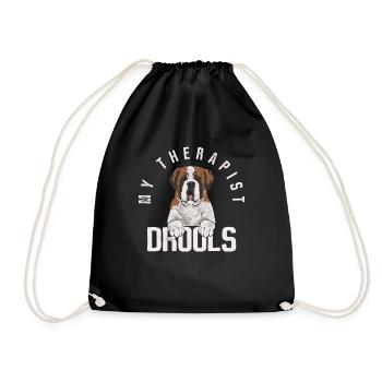 St. Bernard St. Bernard Dog Dog - Drawstring Bag - black - Front
