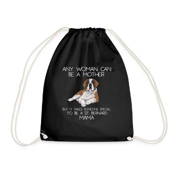 St. Bernard St. Bernard Dog Dog - Drawstring Bag - black - Front
