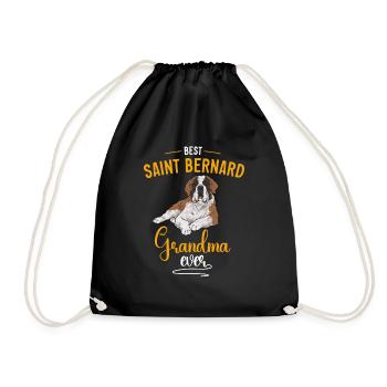 St. Bernard St. Bernard Dog Dog - Drawstring Bag - black - Front