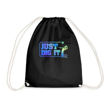 Just Dig It Funny Beach Volleyball Player Team - Drawstring Bag - black - Front