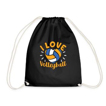 J’aime le volleyball drôle de sports mignons - Sac de sport léger - noir - Devant