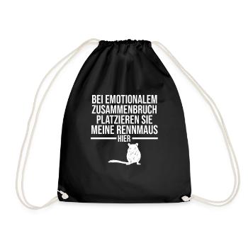 Maus Mäuse Rennmaus - Turnbeutel - Schwarz - Vorne