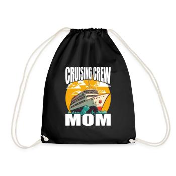 Équipage de croisière - Maman - Vacances et croisière en famille - Sac de sport léger - noir - Devant