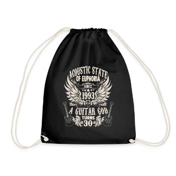 guitarists rocker birthday band vintage 1993 - Drawstring Bag - black - Front