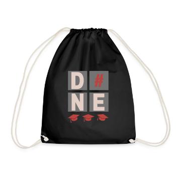 DONE, graduation, graduation, high school diploma, diploma - Drawstring Bag - black - Front