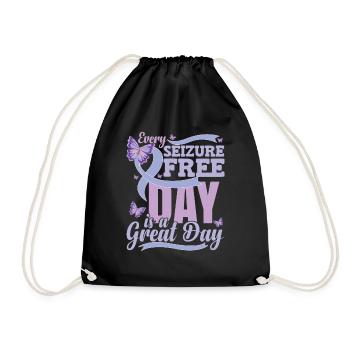 Epilepsy Awareness Quote - Drawstring Bag - black - Front