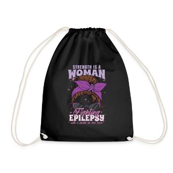 La force est une femme qui lutte contre l’épilepsie - Sac de sport léger - noir - Devant
