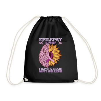 Epilepsy Is Proof - Drawstring Bag - black - Front