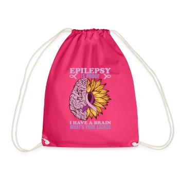 Epilepsy Is Proof - Drawstring Bag - fuchsia - Front