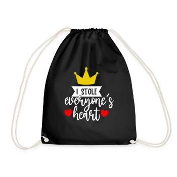 I stole everyone Heart funny Quotes - Drawstring Bag - black - Front