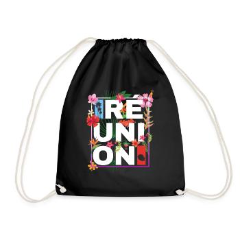 île De la Réunion Fleurs Tropicales Voyage - Sac de sport léger - noir - Devant
