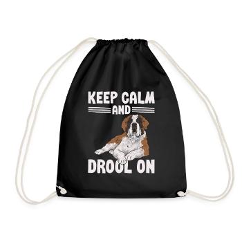 St. Bernard St. Bernard Dog Dog - Drawstring Bag - black - Front