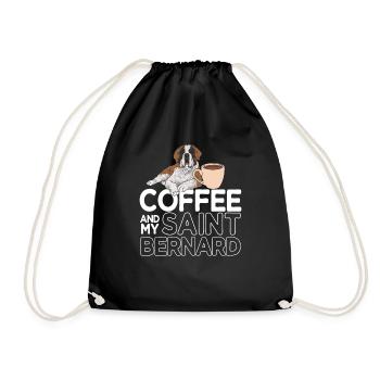 St. Bernard St. Bernard Dog Dog - Drawstring Bag - black - Front