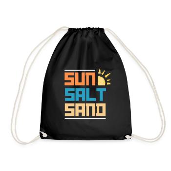 Sonne, Salz, Sand, Sommerstimmung - Turnbeutel - Schwarz - Vorne