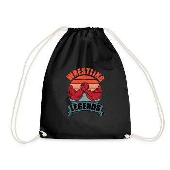 Lustiges Wrestling-Design für Männer, Frauen, Jungen, Mädchen - Turnbeutel - Schwarz - Vorne