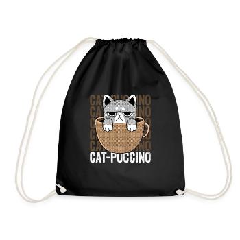 Cat Puccino Cappuccino - Turnbeutel - Schwarz - Vorne