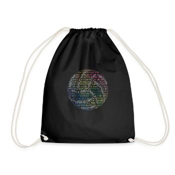 Cute Volleyball Design Silhouette Team Sports - Drawstring Bag - black - Front