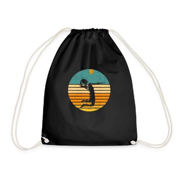 Joueur de volleyball Silhouette Retro Vintage Fans - Sac de sport léger - noir - Devant