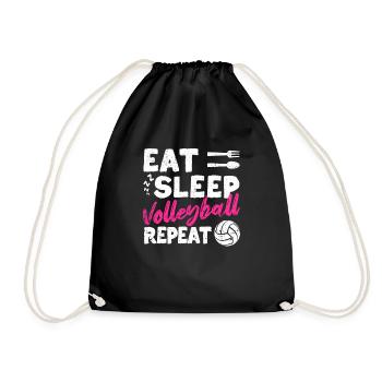 Manger dormir Volleyball Répéter des sports d’équipe amusants - Sac de sport léger - noir - Devant