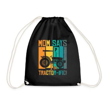 Boys Tractor - Drawstring Bag - black - Front