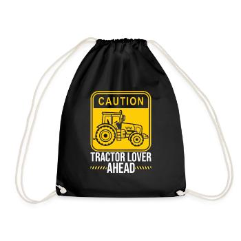 Tractor Lover Ahead - Drawstring Bag - black - Front