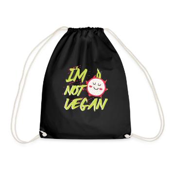 Im Not Vegan - Turnbeutel - Schwarz - Vorne
