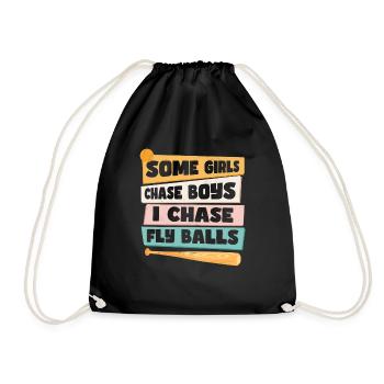 Funny Softball Girl Humor - Drawstring Bag - black - Front
