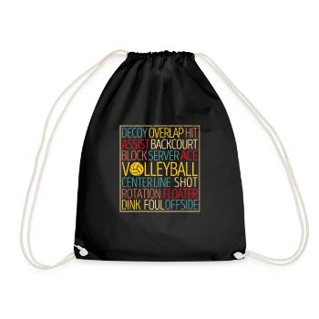 Volleyball-Liebhaber Worte lustig Team Sport Spiel - Turnbeutel - Schwarz - Vorne