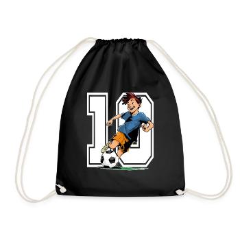 Football Birthday - 10 year old boy - 10. - Drawstring Bag - black - Front