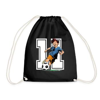 Football Birthday - 11 year old boy - 11. - Drawstring Bag - black - Front