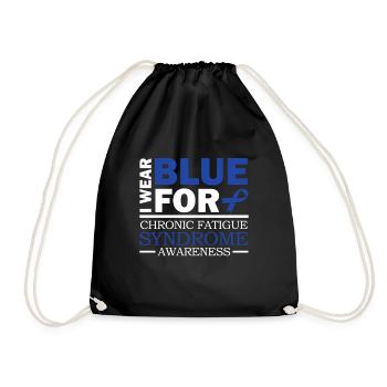 I wear blue for the chronic - Drawstring Bag - black - Front
