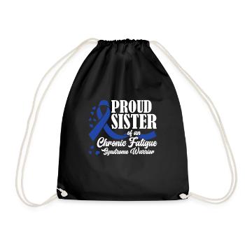 Proud mother of a warrior with chronic - Drawstring Bag - black - Front