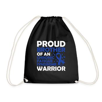 Proud brother of a warrior with chronic - Drawstring Bag - black - Front