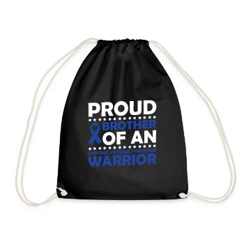 Proud mother of a warrior with chronic - Drawstring Bag - black - Front