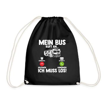 Bus Busfahrer - Turnbeutel - Schwarz - Vorne