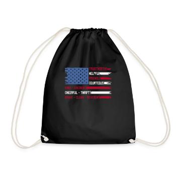 Boy Scout U.S. Flag - Drawstring Bag - black - Front