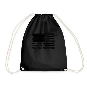Boy Scout U.S. Flag - Drawstring Bag - black - Front