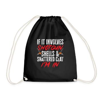 Shooting Skeet Clay Pigeon Shooting - Drawstring Bag - black - Front