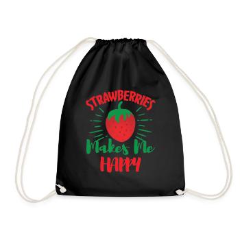 La fraise me rend heureux - Sac de sport léger - noir - Devant