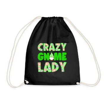 Crazy Gnome Lady Yard Garden Gnome Idée cadeau - Sac de sport léger - noir - Devant