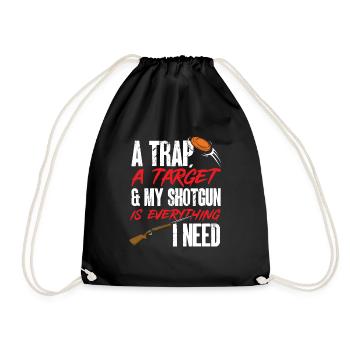 Shooting Skeet Clay Pigeon Shooting - Drawstring Bag - black - Front